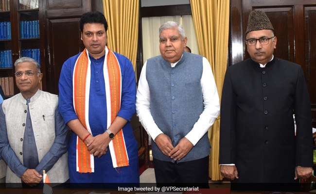 Vice President Dhankhar Administers Oath To 2 New Members In Rajya Sabha