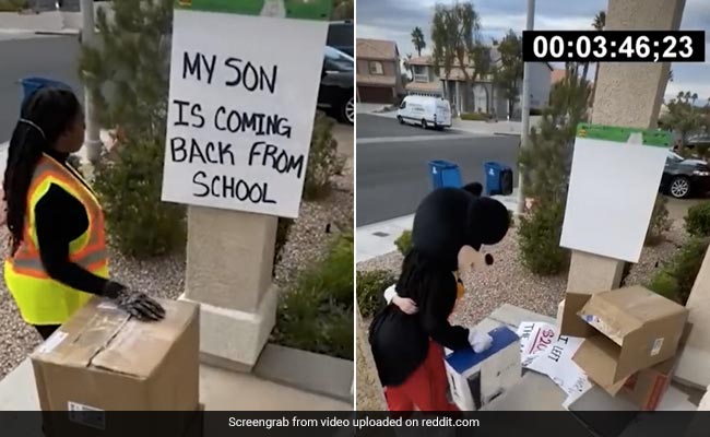 Watch: Delivery Agent Surprises A Little Friend On His Birthday, Internet Divided