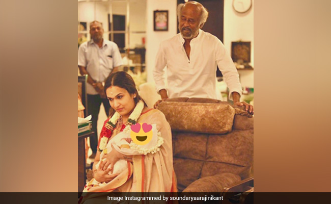 Rajinikanth With Daughter Soundarya And Grandson Veer In A Picture-Perfect Moment