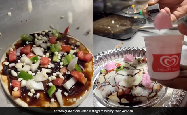Viral Video: Man Makes Vegetable Pizza With Ice Cream, Internet Calls It "Disgusting"