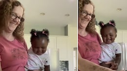 Viral: Adorable Baby Bursts Out Laughing As Grandma Cuts Vegetables