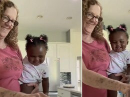 Viral: Adorable Baby Bursts Out Laughing As Grandma Cuts Vegetables