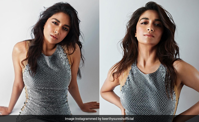 Keerthy Suresh In A Metallic Grey Gown Is All What The Start To A Great Week Looks Like