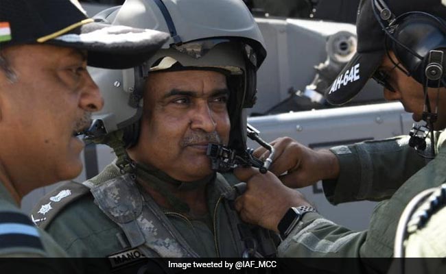 Watch: Army Chief Flies In Air Force's Apache Attack Helicopter In Ladakh