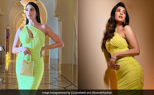 Sonal Chauhan And Nora Fatehi Seem To Be Equally Obsessed With This Corset Midi Dress