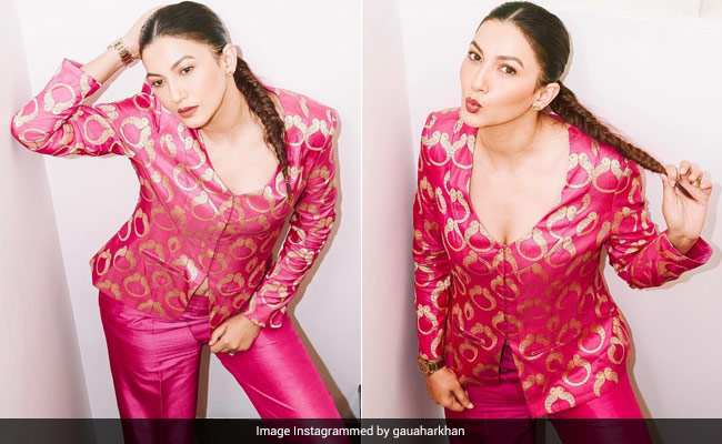 Gauahar Khan's Printed Blazer And Pink Pants Is As Casual Chic As It Gets