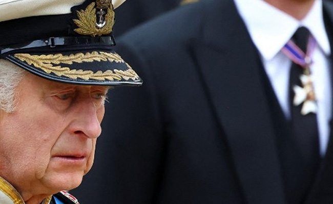 As Queen's Coffin Moved, TV Close Ups Showed King Charles' Grief