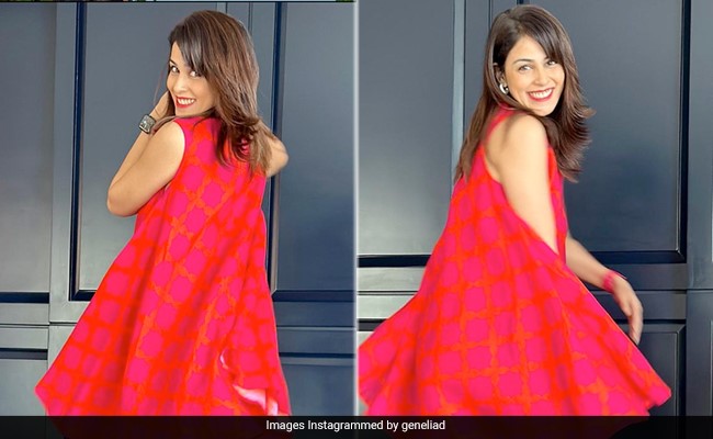 Whatever Her Mood, Genelia D'Souza's Mood Is Always Funky In A Bright Red Dress