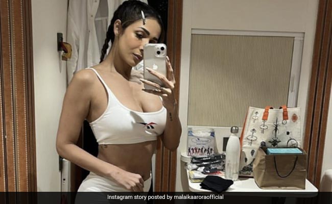 Malaika Arora's Sporty Midweek Monochrome Mood Makes The Perfect Mirror Selfie