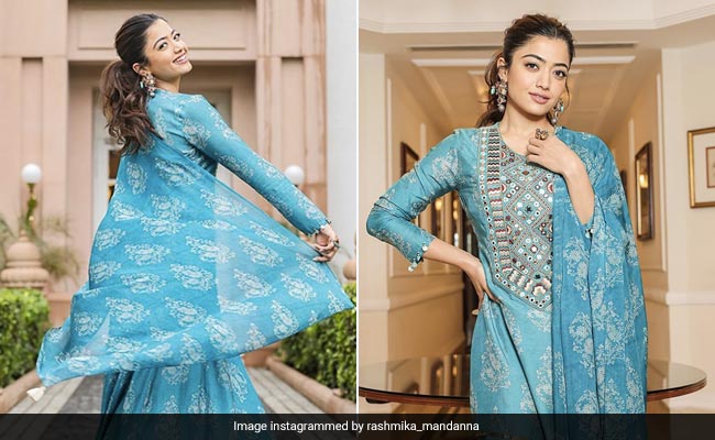 Rashmika Mandanna Makes Beating The Monday Blues Look Stunning In A Blue <i>Sharara</i> Set