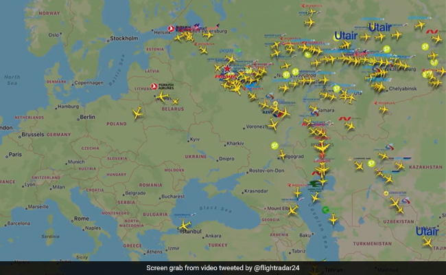 Watch: Rush Of One-Way Flights Out Of Russia After Putin's Ukraine Threat