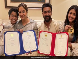 Jyotika And Suriya Celebrate National Award Win With Kids Diya And Dev Jyotika And Suriya Celebrate National Award Win With Kids Diya And Dev