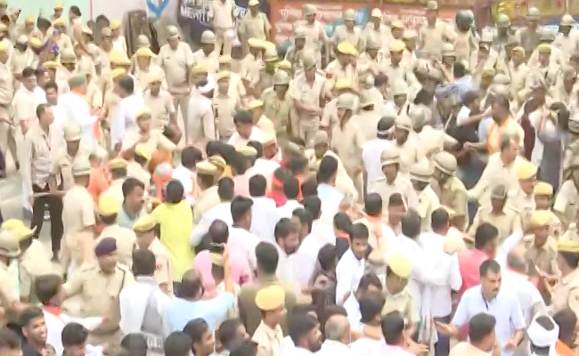 BJP Workers Clash With Cops During Protest In Rajasthan