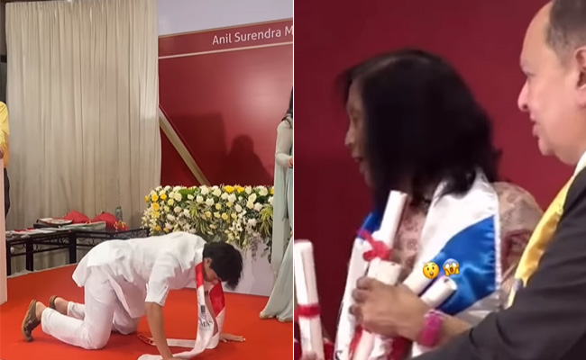 Degree लेने स्टेज पर पहुंचे स्टूडेंट ने टीचर के सामने कर दी ऐसा हरकत, हर कोई रह गया सन्न Degree लेने स्टेज पर पहुंचे स्टूडेंट ने टीचर के सामने कर दी ऐसा हरकत, हर कोई रह गया सन्न