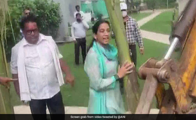 Watch: Bulldozers Back At Society Of Jailed Noida Politician Who Abused Woman