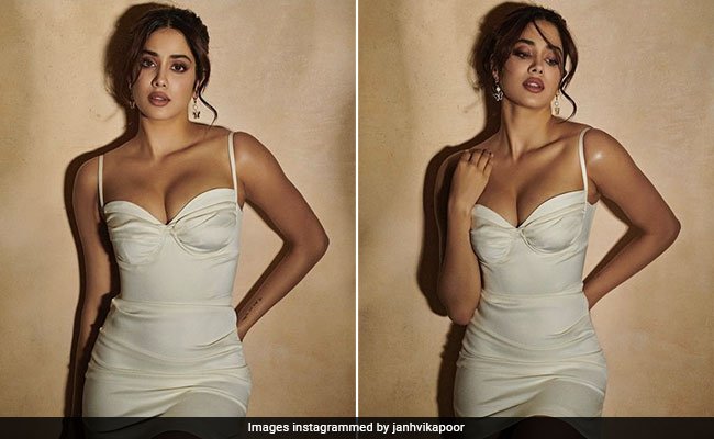 In A Sea Of Bright Bodycon Dresses, Janhvi Kapoor's Slinky White One Shines The Brightest