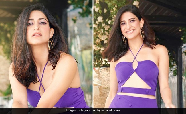 Aahana Kumra Is A Bright Purple Fashion Haze In A Cutout Midi Dress