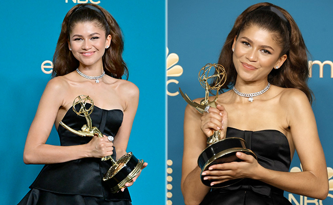 Zendaya Could Even Win A Fashion Award In A Voluminous Black Strapless Maison Valentino Gown