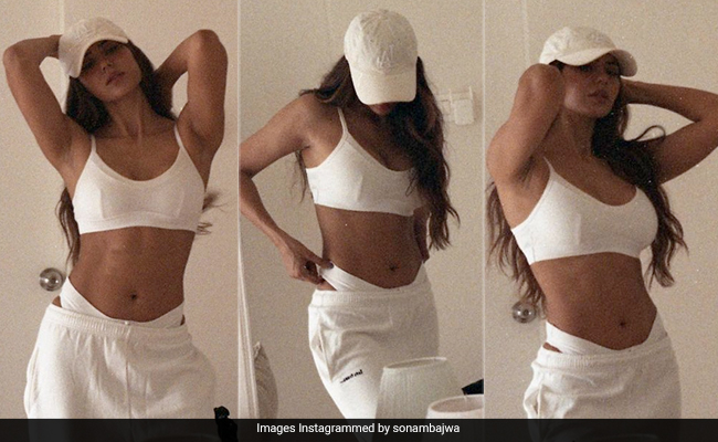 Sonam Bajwa Leisurely Lounges In A Comfy Chic White Athleisure Outfit