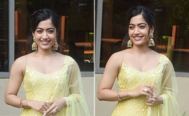 Rashmika Mandanna Spreads Joy In Her Yellow <i>Sharara</i> On Navratri Day 3