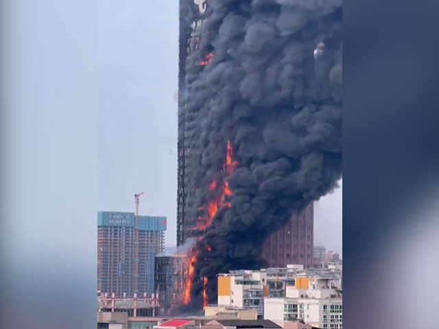 Viral: Huge Fire In China Skyscraper, Dozens Of Floors Burn Ferociously