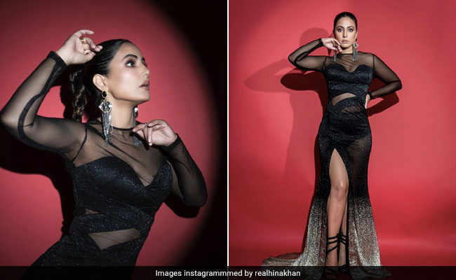 Hina Khan's Black Shimmery Gown Is Sugar, Spice And Everything Nice
