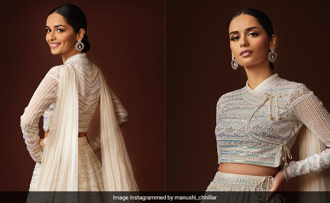 Manushi Chhillar Plays The Most Beautiful Festive Muse In A White Lehenga