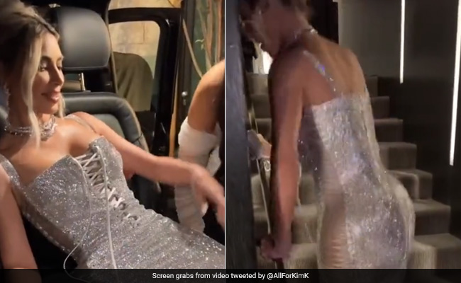 Viral Video: Kim Kardashian's Tight, Tight Gown Requires A Special Walk