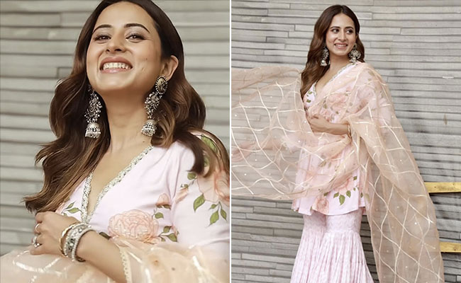 Sargun Mehta Is As Fresh On A Spring Day In A Floral <i>Sharara</i> Suit