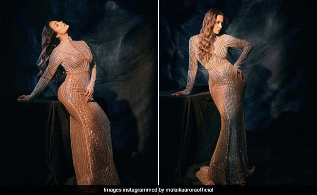 Malaika Arora's Glimmering Gown Channels Golden Hour Magic All Through The Day