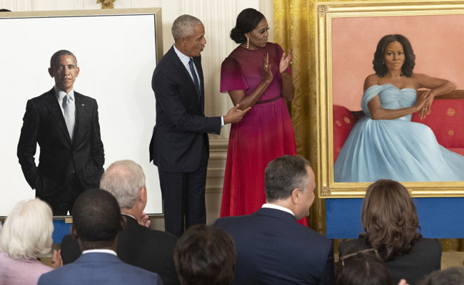 Barack, Michelle Obama Return To White House For Unveiling Of Their Portraits