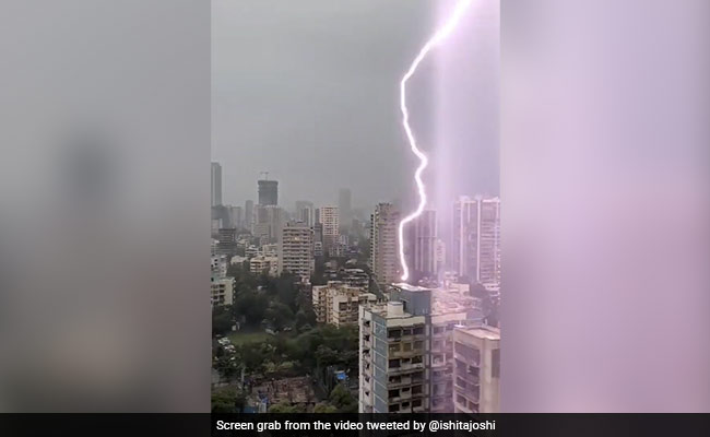 Video Shows Incredible Moment Lightning Strikes Building In Rain-Hit Mumbai