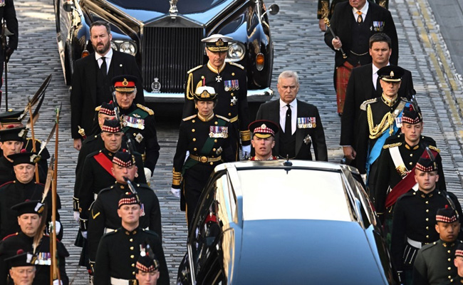 King Charles Leads Procession Of Queen Elizabeth's Coffin