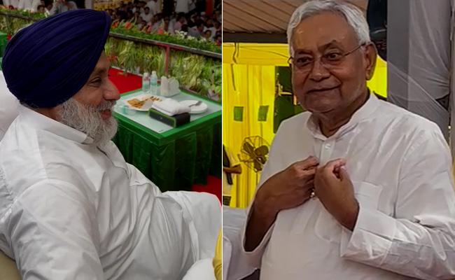 Watch: Nitish Kumar's Appeal To Sukhbir Badal For 2024, And His Reaction