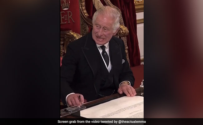 Viral Video: King Charles Furiously Signals To Aide To Clear Desk During Proclamation Ceremony