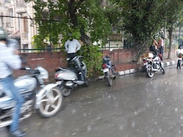 Road Caves In, Massive Traffic Jam Amid Heavy Rain In Delhi Road Caves In, Massive Traffic Jam Amid Heavy Rain In Delhi