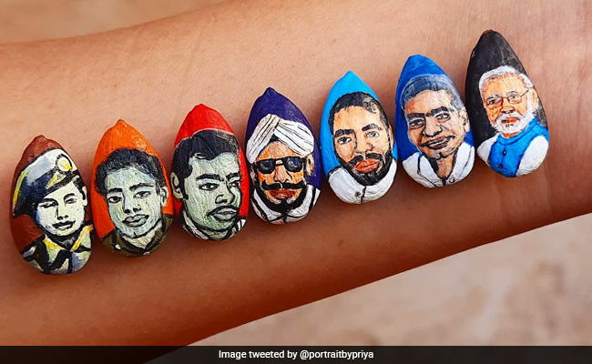 Odisha Artist Makes PM Modi's Portraits On Almonds