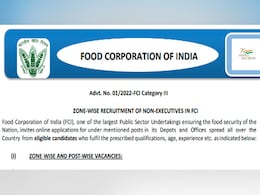 FCI recruitment 2022: फूड कॉर्पोरेशन ऑफ इंडिया में निकली अनेकों पदों पर 5000 से अधिक वैकेंसी, इस लिंक से करें अप्लाई FCI recruitment 2022: फूड कॉर्पोरेशन ऑफ इंडिया में निकली अनेकों पदों पर 5000 से अधिक वैकेंसी, इस लिंक से करें अप्लाई