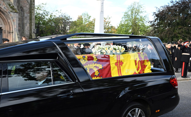 Queen Elizabeth's Coffin Leaves Balmoral Castle