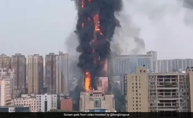 Video: Huge Fire In China Skyscraper, Dozens Of Floors Burn Ferociously