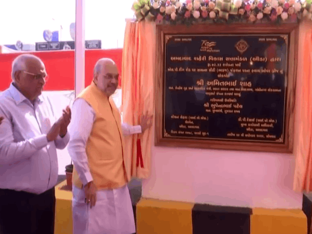 अमित शाह ने अहमदाबाद में भदाज ब्रिज का किया उद्घाटन