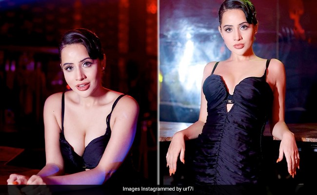 Urfi Javed Ditches The Daring Cutouts For A Classic Little Black Dress Just To Show Us That She Can Do Both