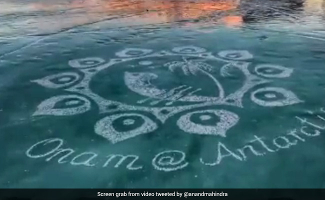 Watch: Onam Rangoli Art On Ice In Antarctica Amazes Anand Mahindra