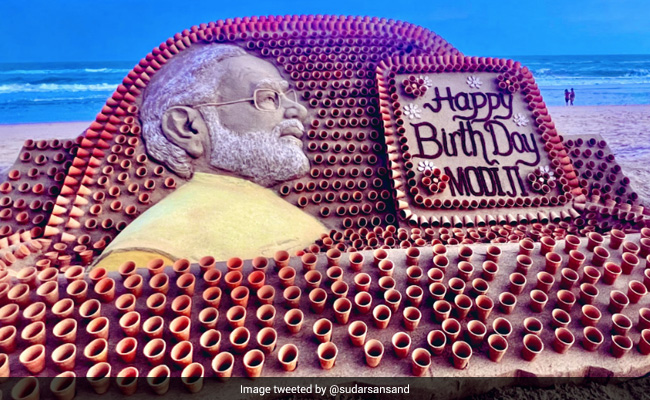 Sand Artist Sudarsan Pattnaik Creates Beautiful Sculpture Of PM Modi On His Birthday