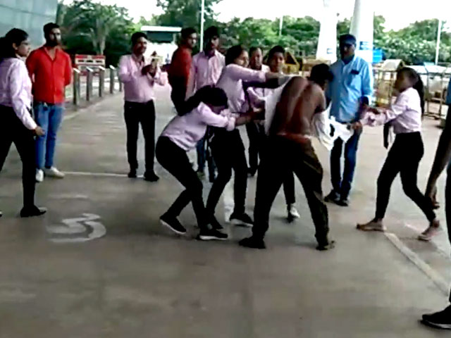 On Camera, Group Of Women Mercilessly Thrash Man Outside Raipur Airport