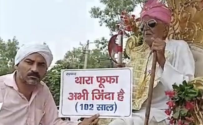 I'm Alive: Haryana Man, 102, Rides Chariot To Prove He's Owed Pension