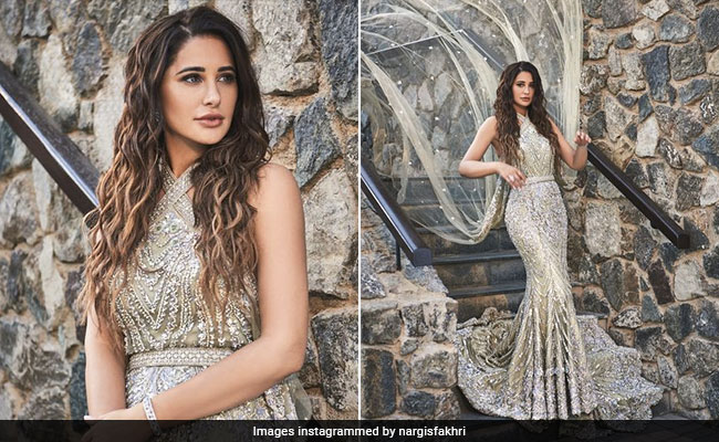 Nargis Fakhri Dazzles Like A Star In A Bejewelled Mermaid Gown