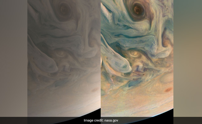 NASA's Juno Mission Captures Jupiter's Complex Swirling Colours