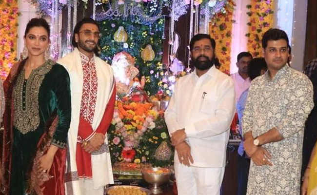 Pics: Deepika Padukone, Ranveer Singh, Sara Ali Khan And Other Stars At Eknath Shinde's Ganesh Chaturthi Festivities