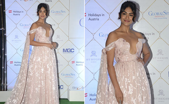 Mrunal Thakur Paints A Picture Of Pastel Perfection In A Blush Pink Gown
